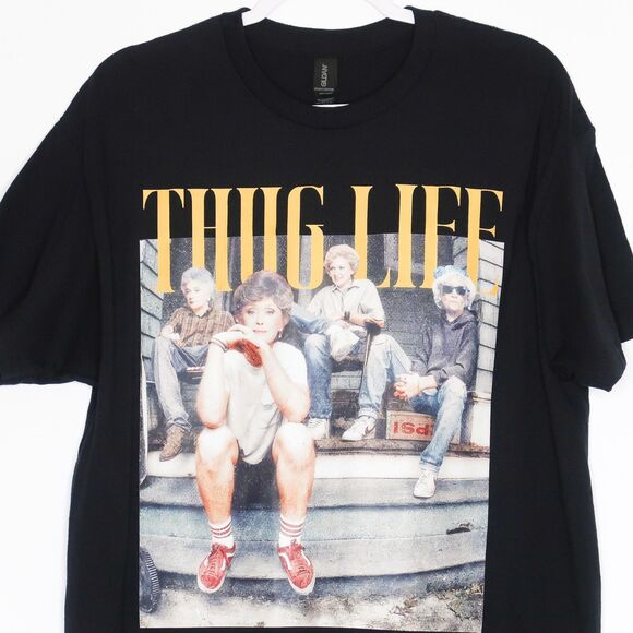 Golden Girls Graphic T-shirt Size Large Black Thug Life Heavy Cotton - Picture 6 of 6
